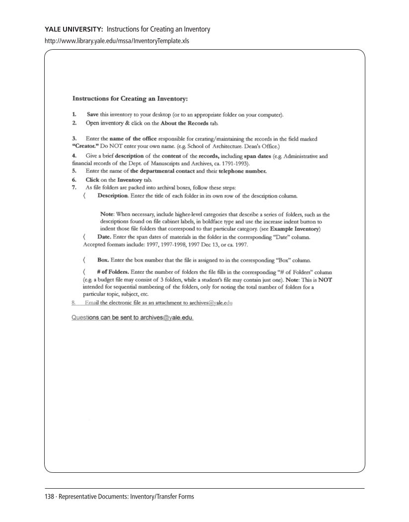 SPEC Kit 305: Records Management (August 2008) page 138