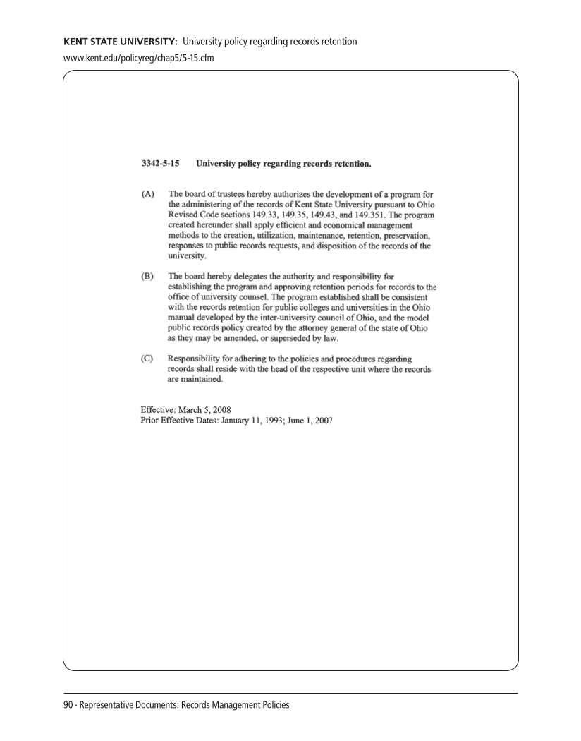 SPEC Kit 305: Records Management (August 2008) page 90