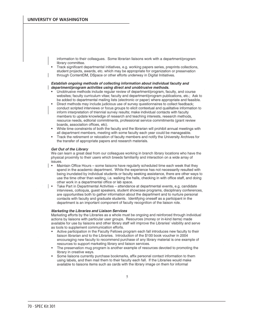 SPEC Kit 301: Liaison Services (October 2007) page 70