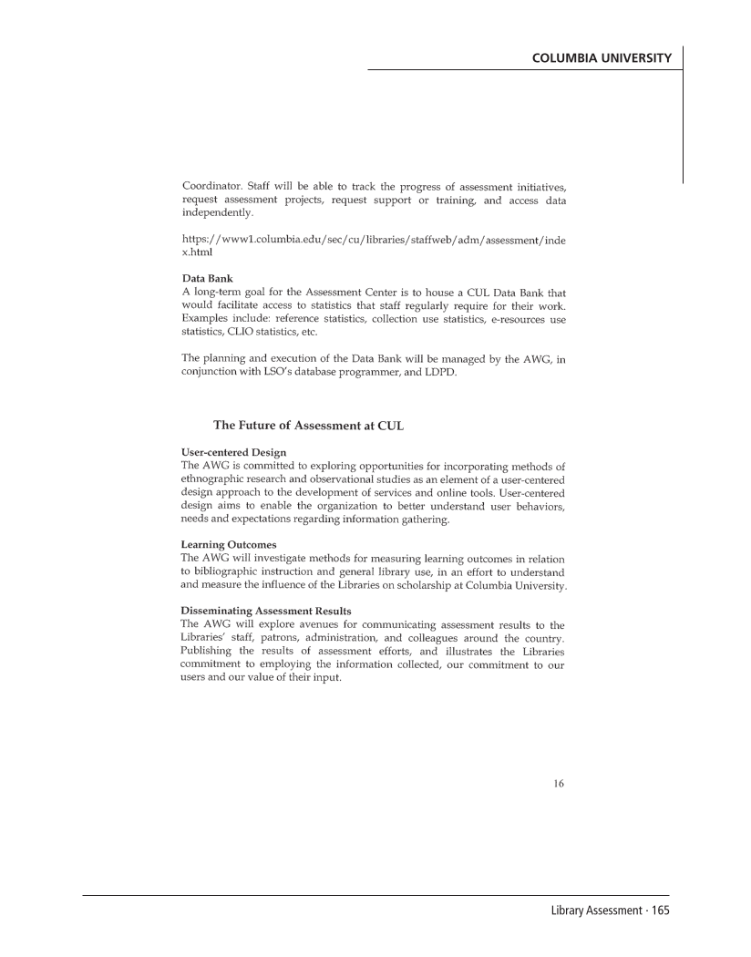 SPEC Kit 303: Library Assessment (December 2007) page 165