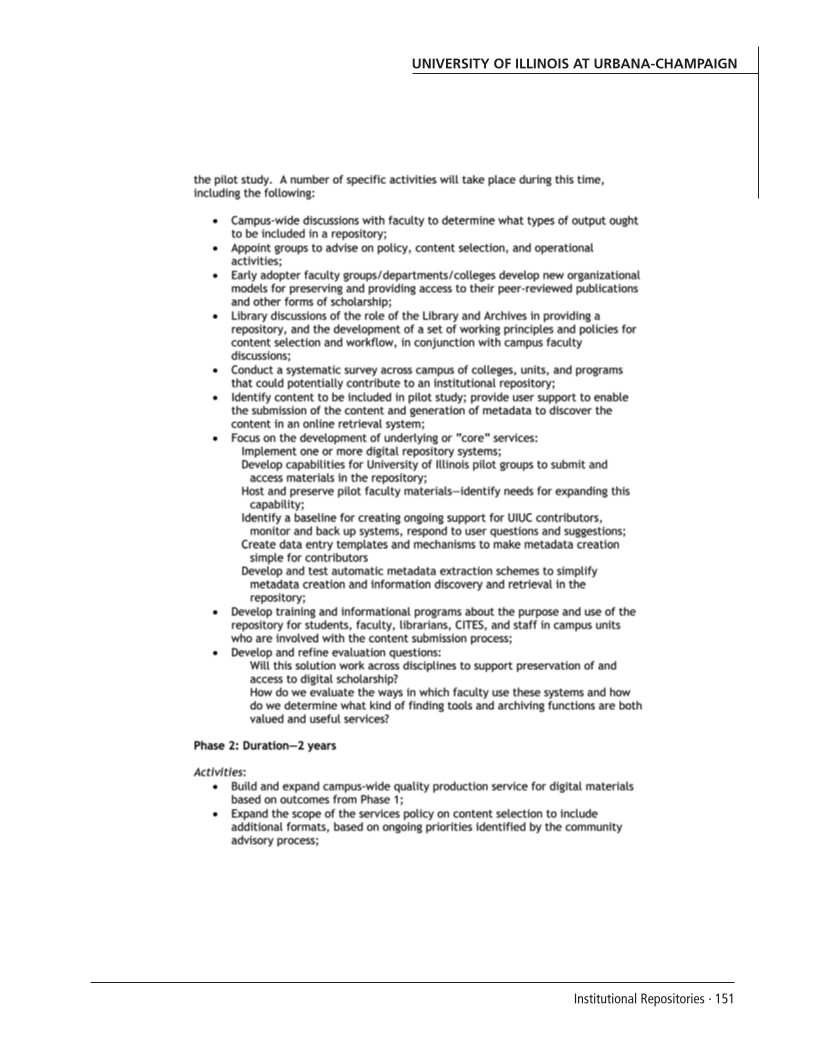 SPEC Kit 292: Institutional Repositories (July 2006) page 151