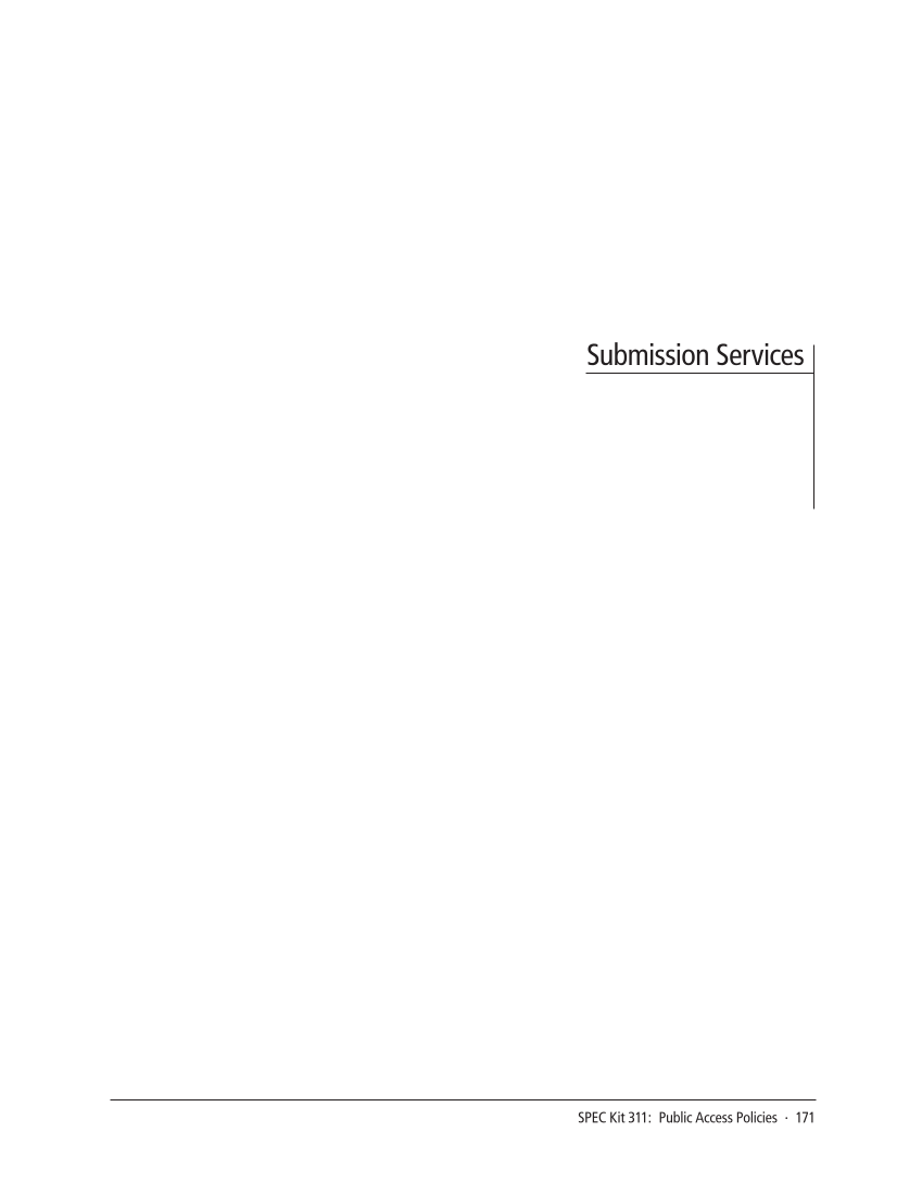 SPEC Kit 311: Public Access Policies (August 2009) page 171