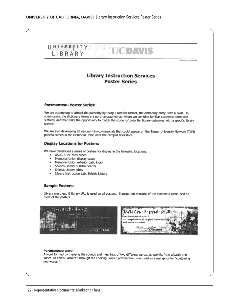 SPEC Kit 306: Promoting the Library (September 2008) page 122