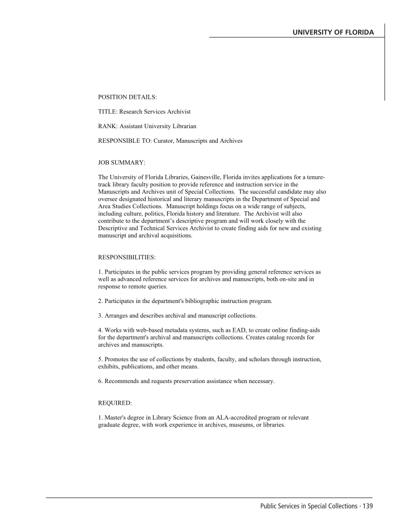 SPEC Kit 296: Public Services in Special Collections (November 2006) page 139