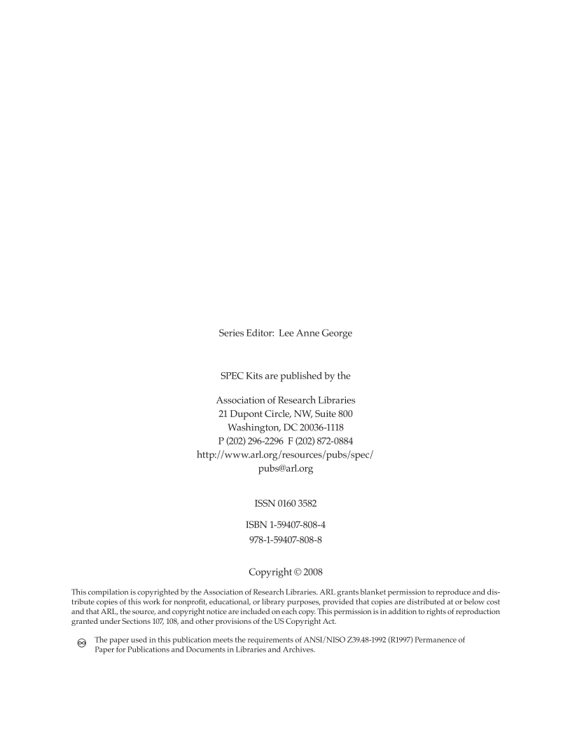 SPEC Kit 309: Library Support for Study Abroad (December 2008) page 4