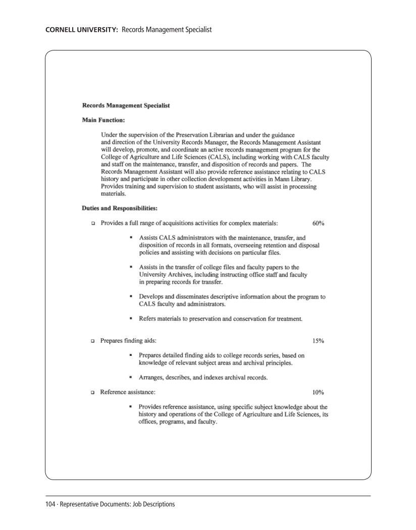 SPEC Kit 305: Records Management (August 2008) page 104