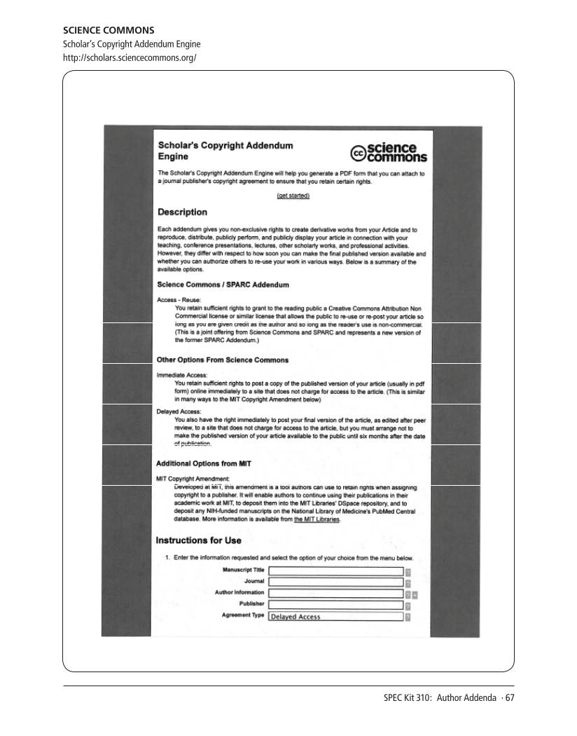 SPEC Kit 310: Author Addenda (July 2009) page 67