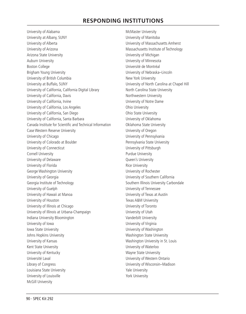 SPEC Kit 292: Institutional Repositories (July 2006) page 90