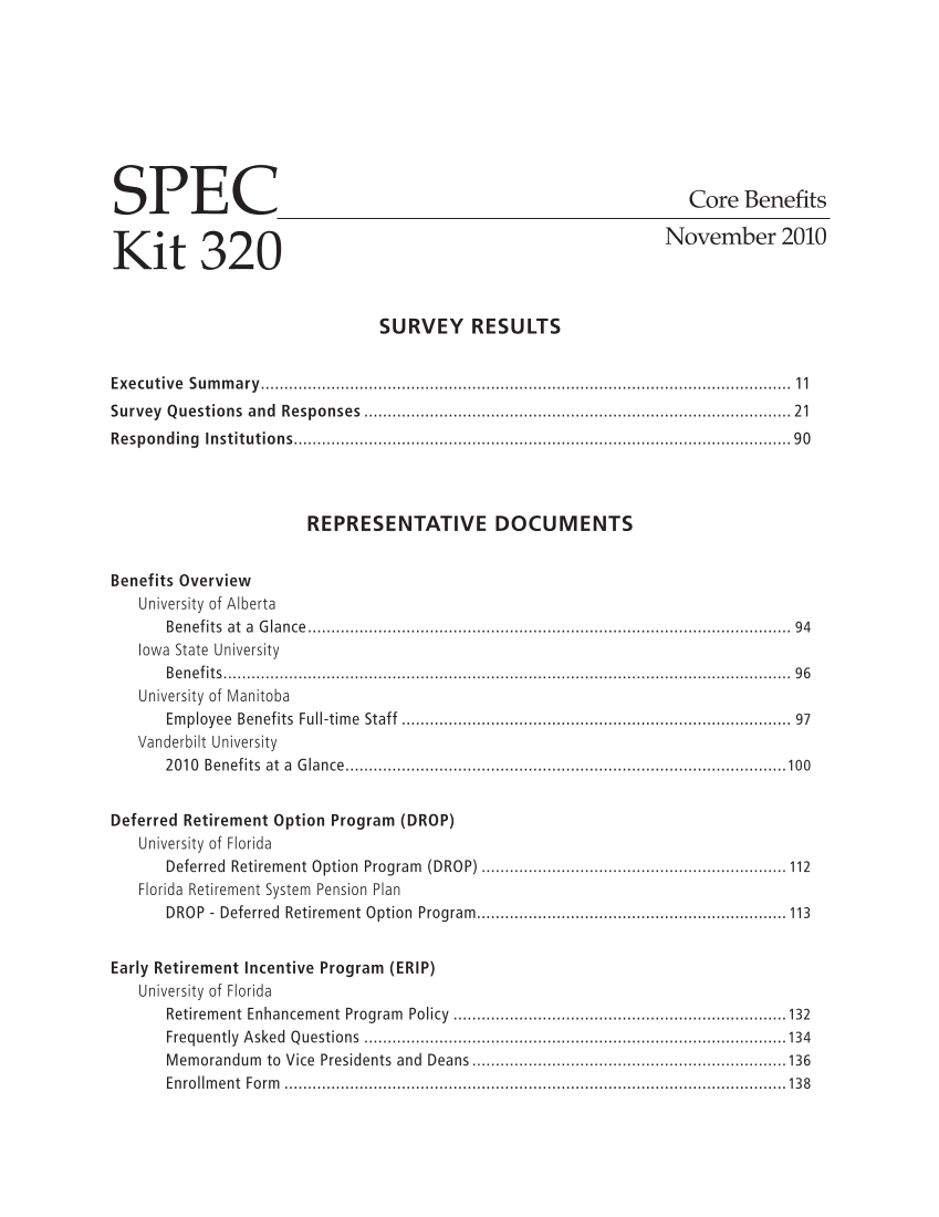 SPEC Kit 320: Core Benefits (November 2010) page 5