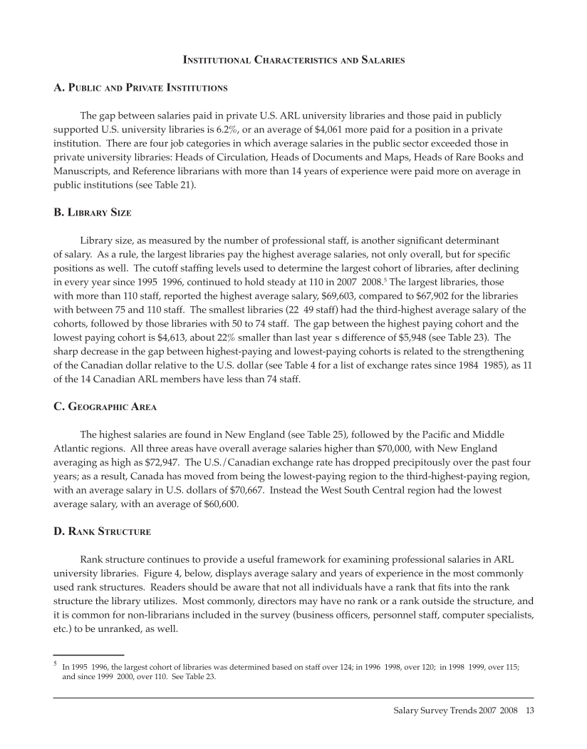 ARL Annual Salary Survey 2007–2008 page 13