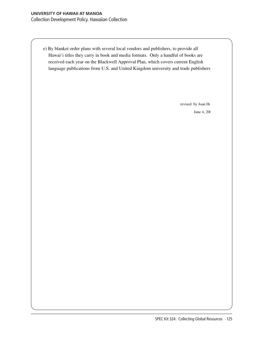 SPEC Kit 324: Collecting Global Resources (September 2011) page 125