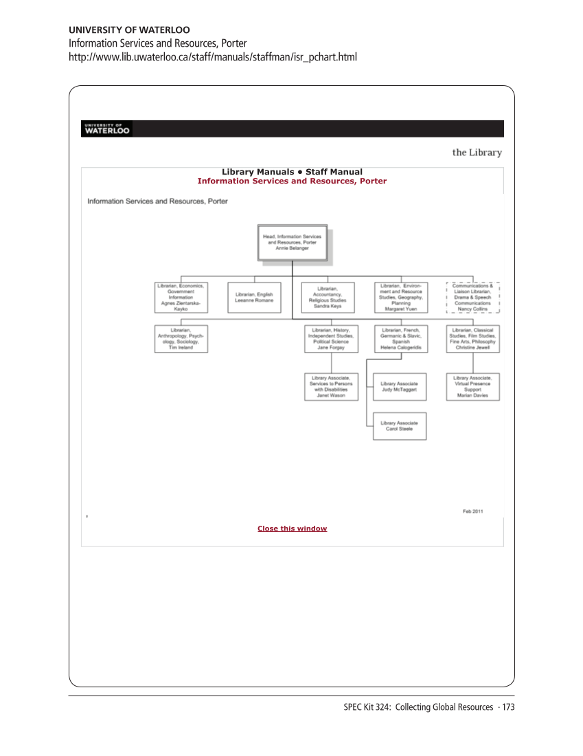 SPEC Kit 324: Collecting Global Resources (September 2011) page 173