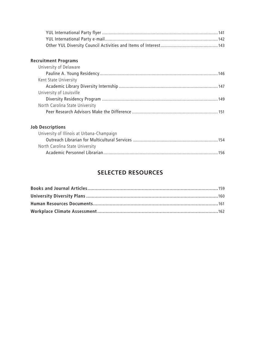 SPEC Kit 319: Diversity Plans and Programs (October 2010) page 7