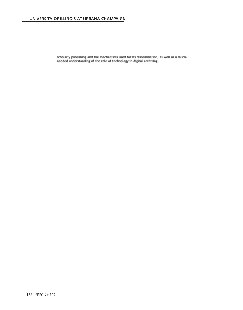 SPEC Kit 292: Institutional Repositories (July 2006) page 138