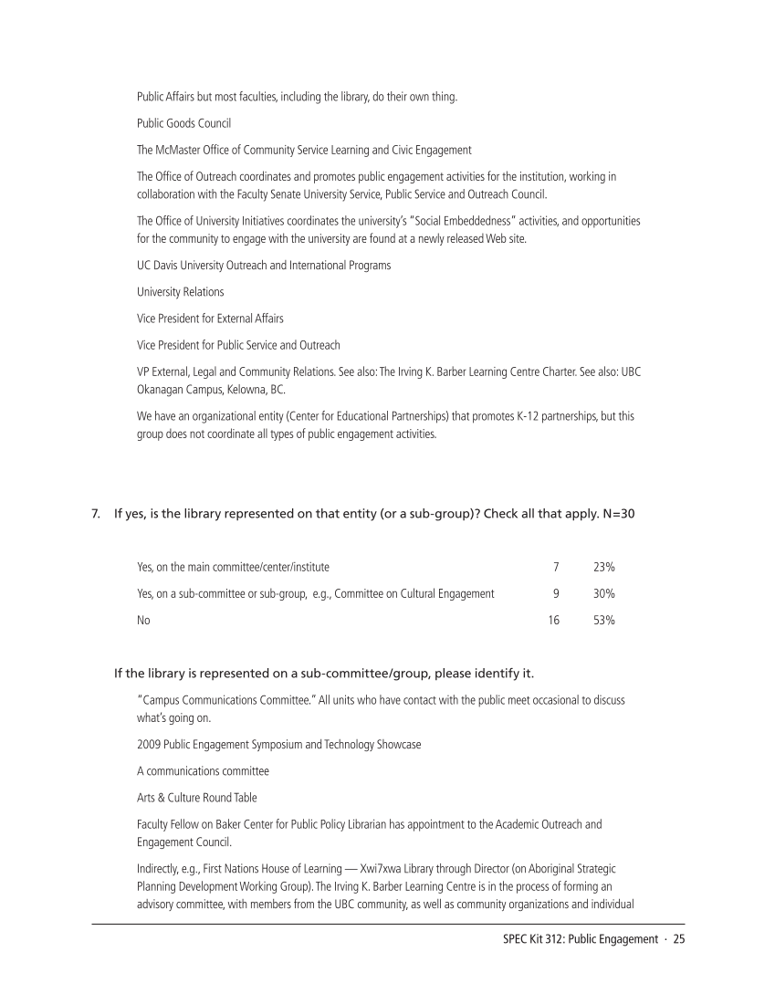 SPEC Kit 312: Public Engagement (September 2009) page 25