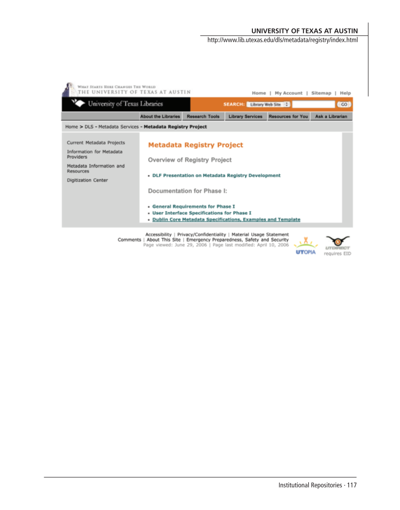 SPEC Kit 292: Institutional Repositories (July 2006) page 117