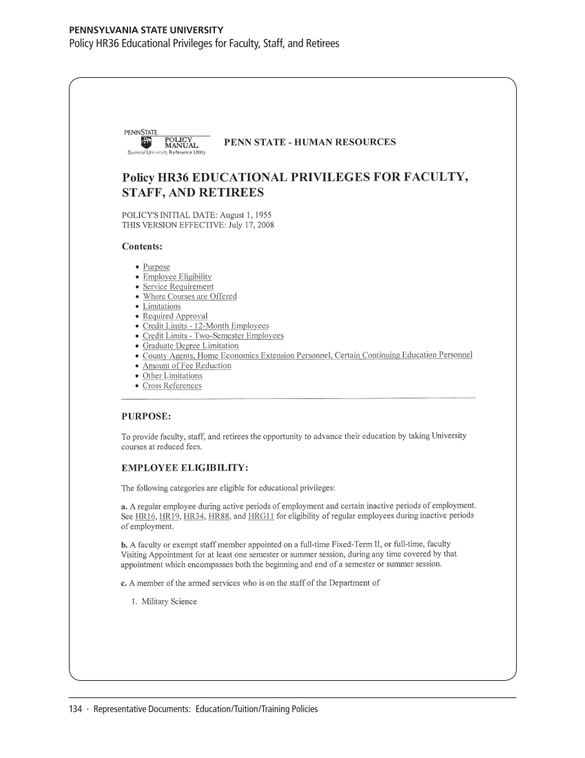 SPEC Kit 315: Leave and Professional Development Benefits (December 2009) page 134