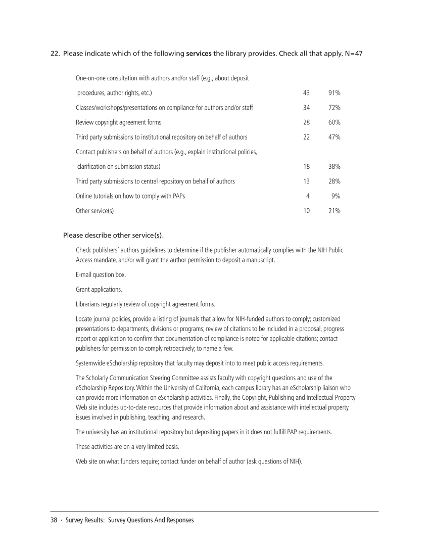 SPEC Kit 311: Public Access Policies (August 2009) page 38