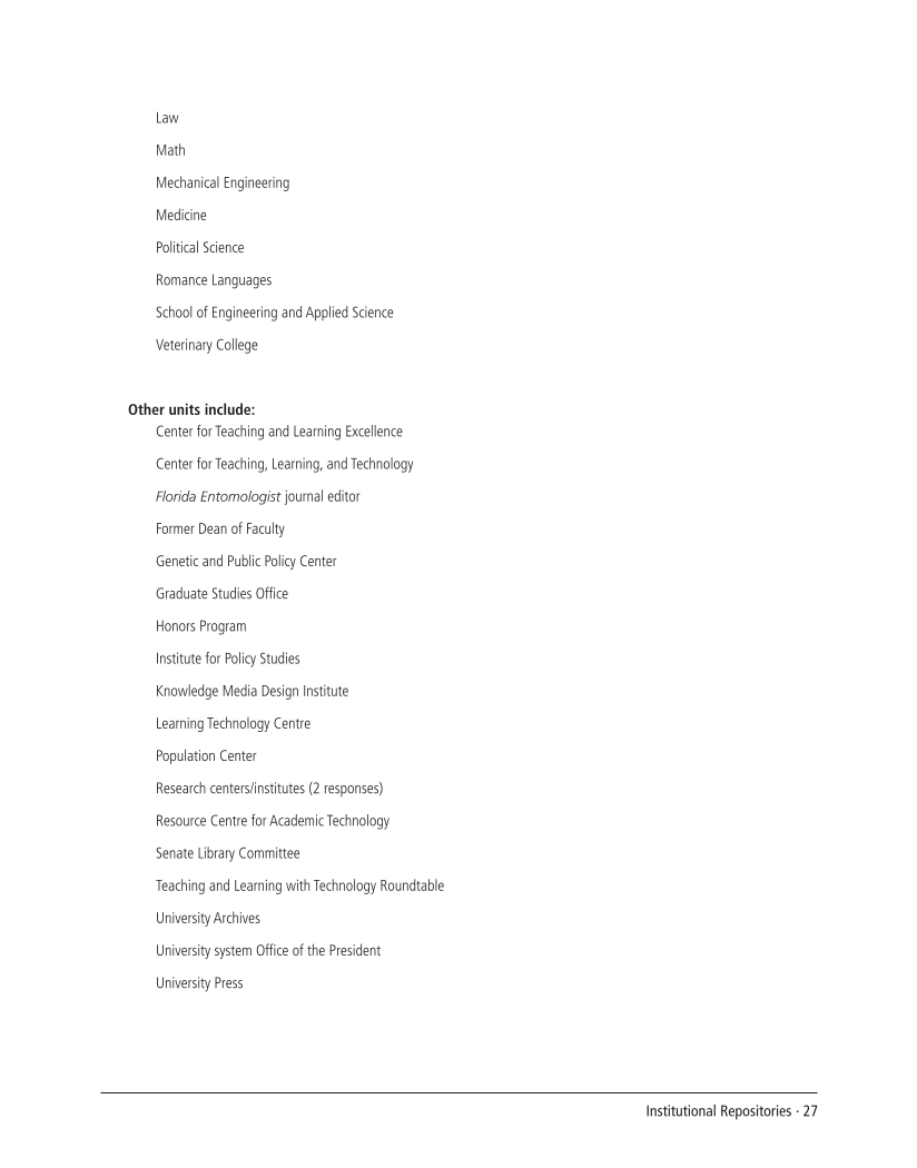 SPEC Kit 292: Institutional Repositories (July 2006) page 27