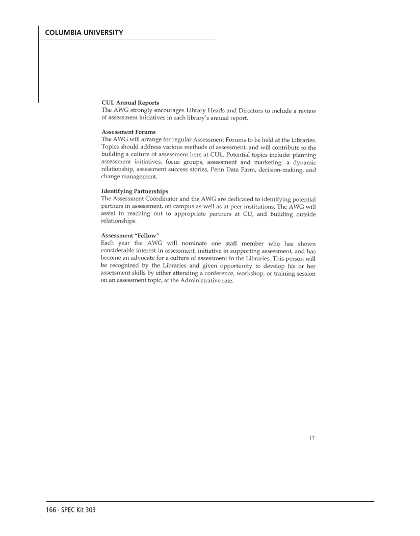 SPEC Kit 303: Library Assessment (December 2007) page 166