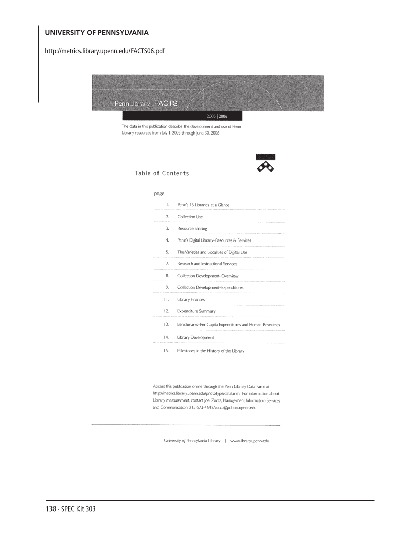 SPEC Kit 303: Library Assessment (December 2007) page 138