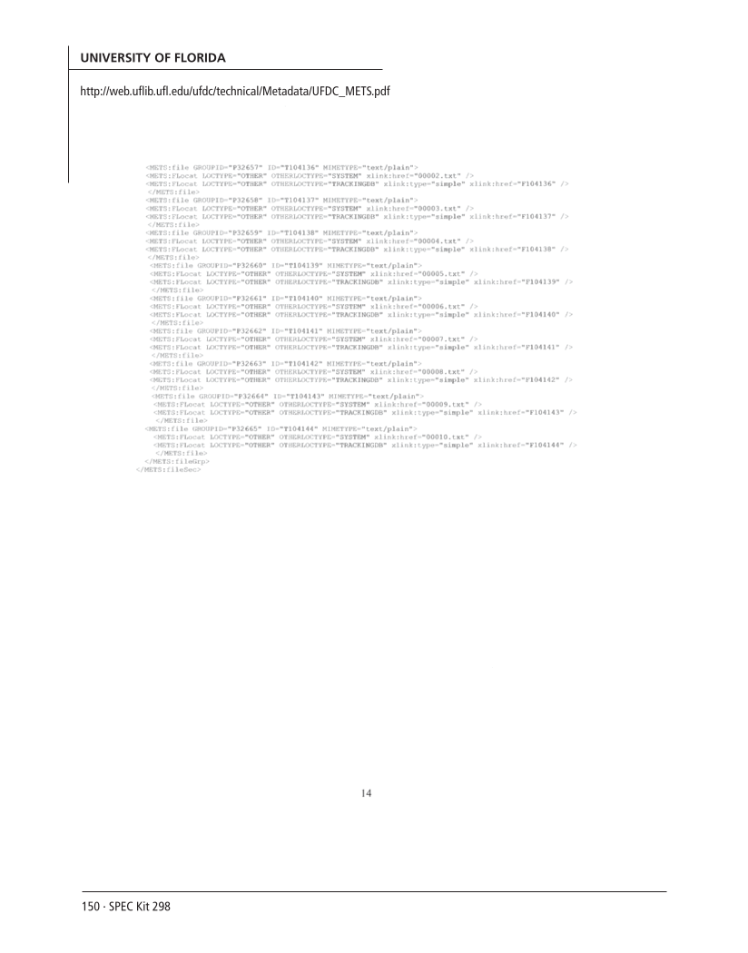SPEC Kit 298: Metadata (July 2007) page 150