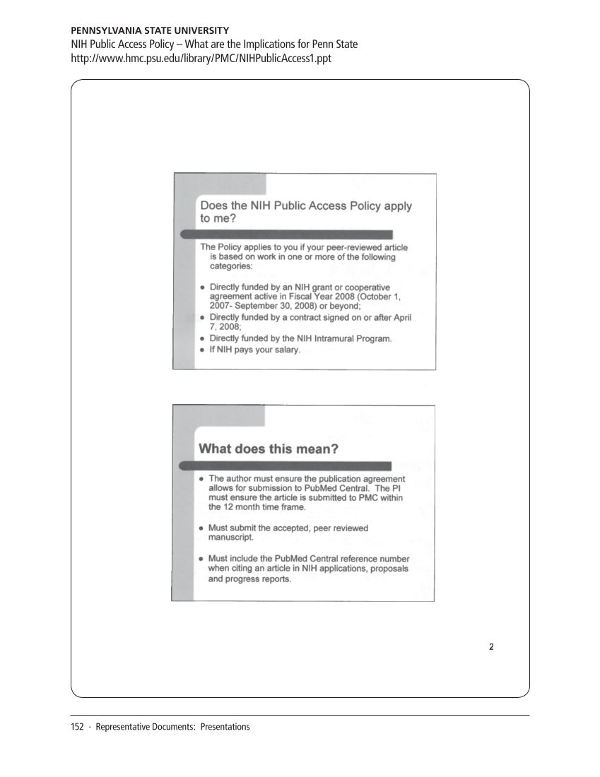 SPEC Kit 311: Public Access Policies (August 2009) page 152
