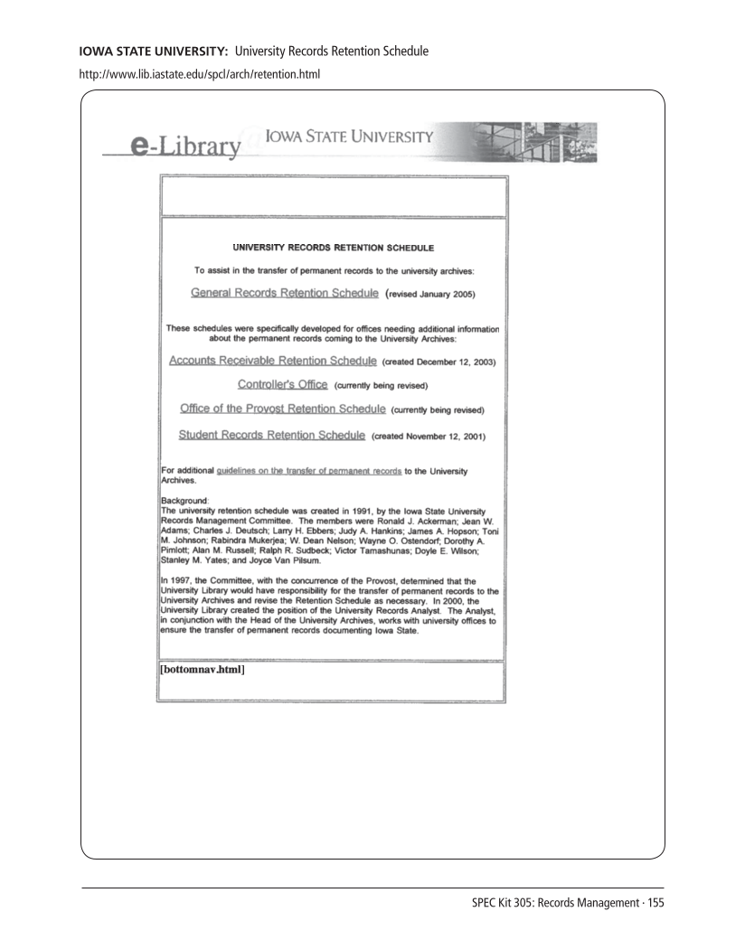 SPEC Kit 305: Records Management (August 2008) page 155