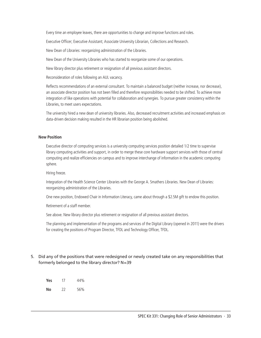 SPEC Kit 331: Changing Role of Senior Administrators (October 2012) page 33