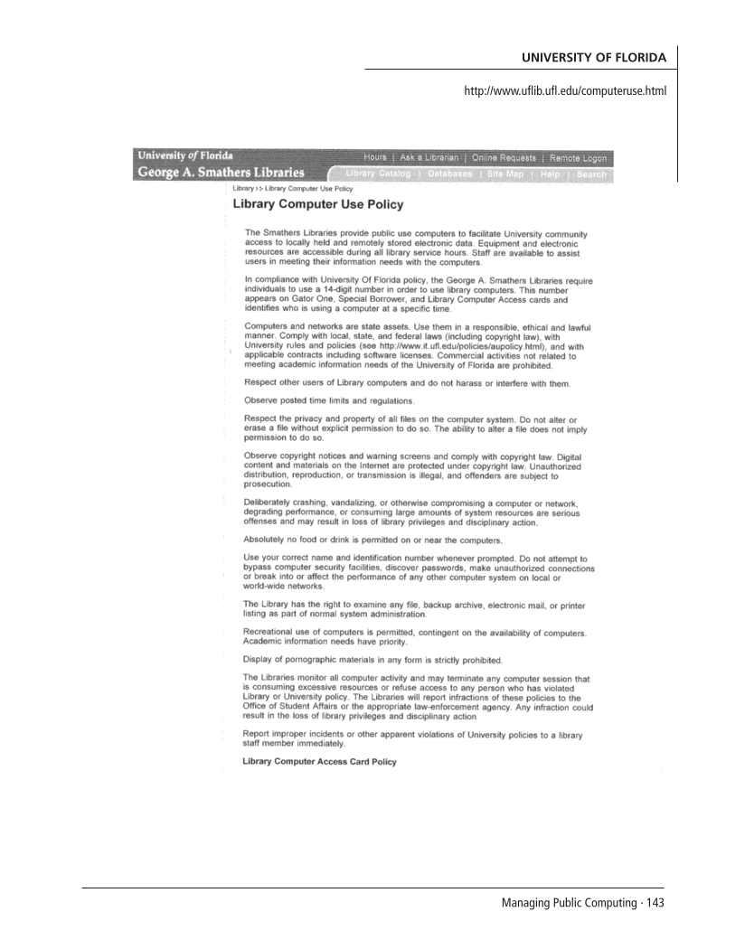 SPEC Kit 302: Managing Public Computing (November 2007) page 143