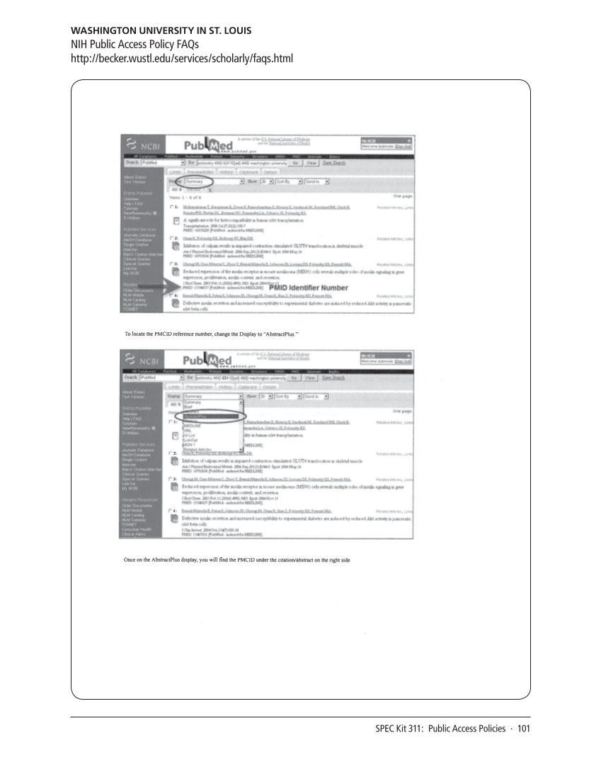 SPEC Kit 311: Public Access Policies (August 2009) page 101