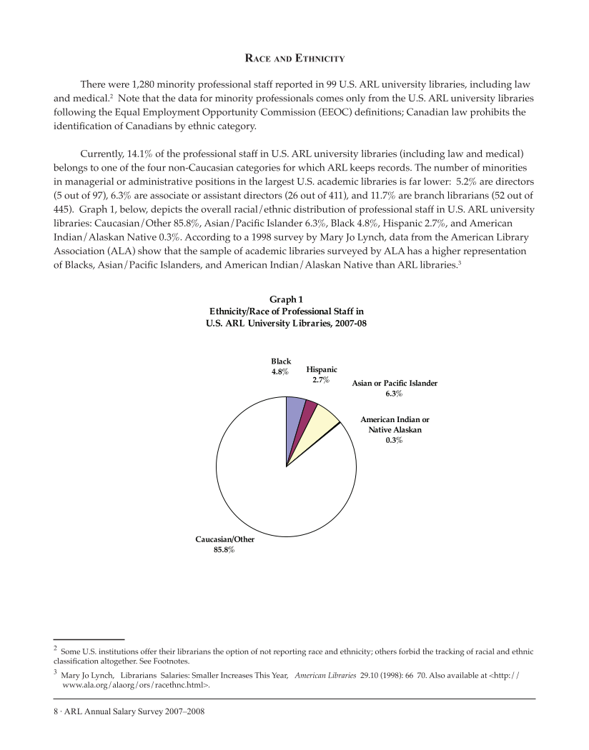 ARL Annual Salary Survey 2007–2008 page 8