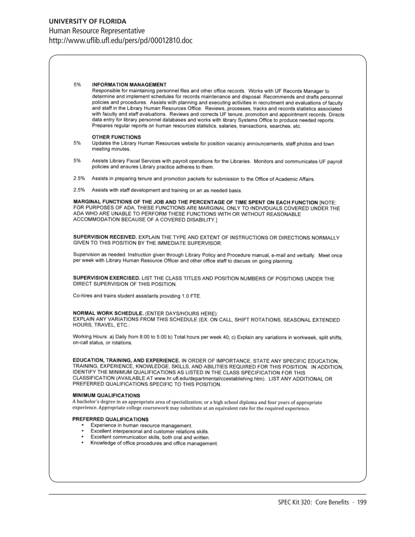 SPEC Kit 320: Core Benefits (November 2010) page 199