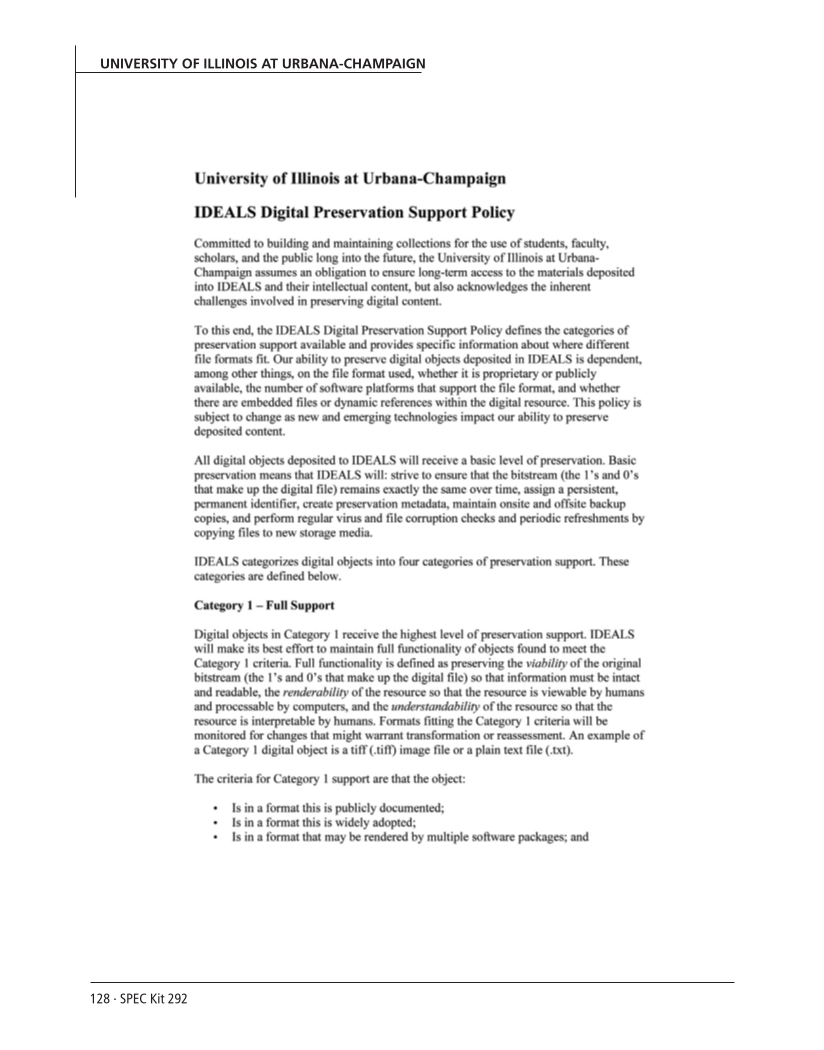 SPEC Kit 292: Institutional Repositories (July 2006) page 128