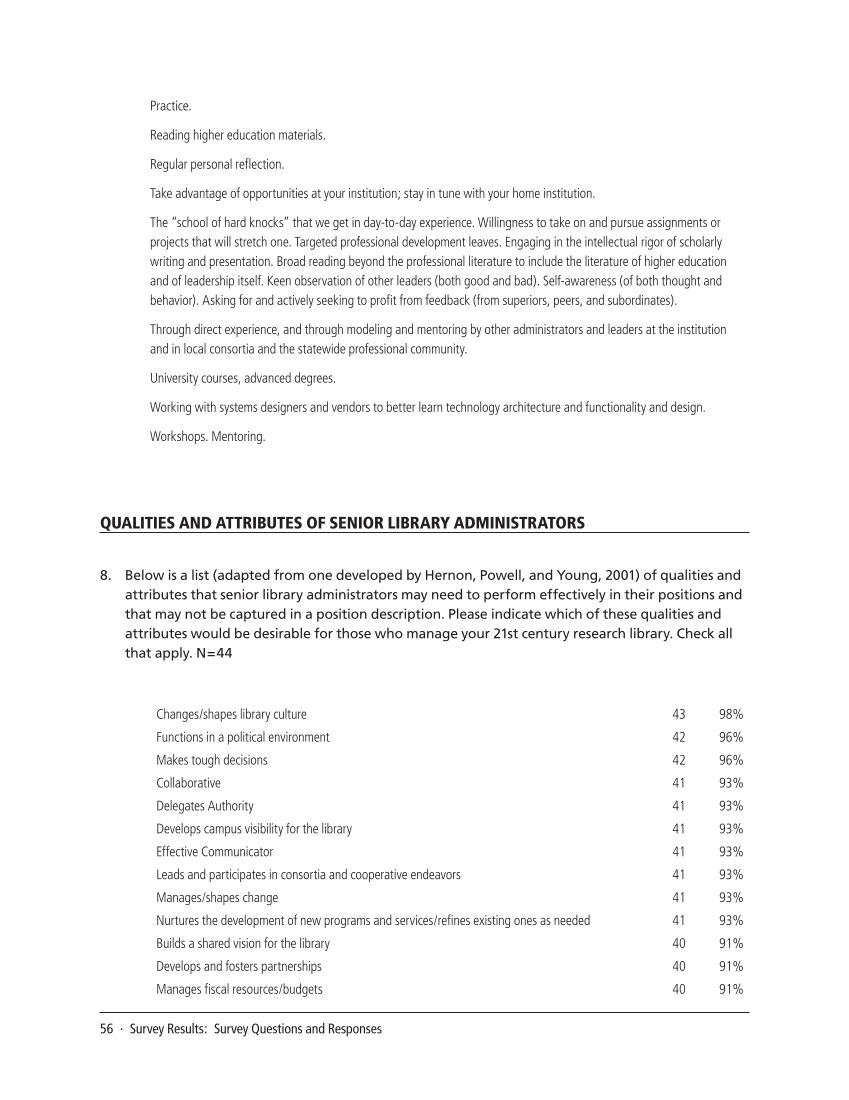 SPEC Kit 331: Changing Role of Senior Administrators (October 2012) page 56