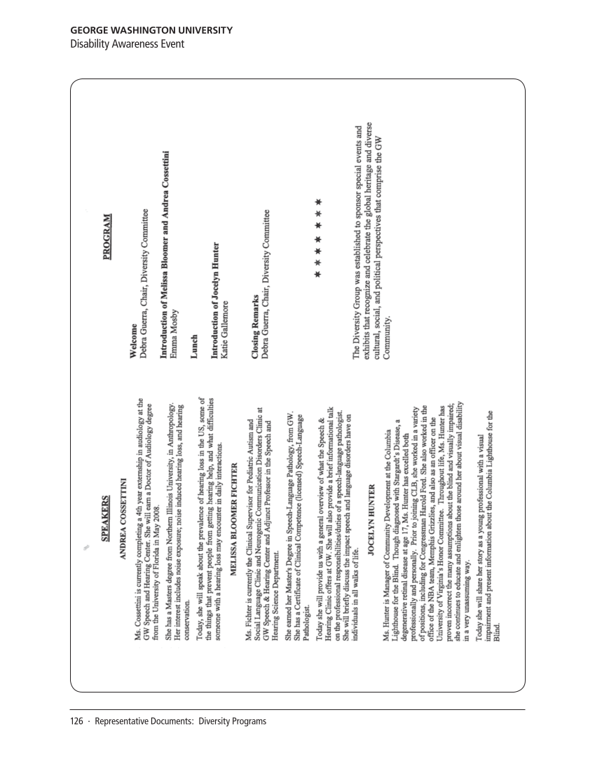 SPEC Kit 319: Diversity Plans and Programs (October 2010) page 126