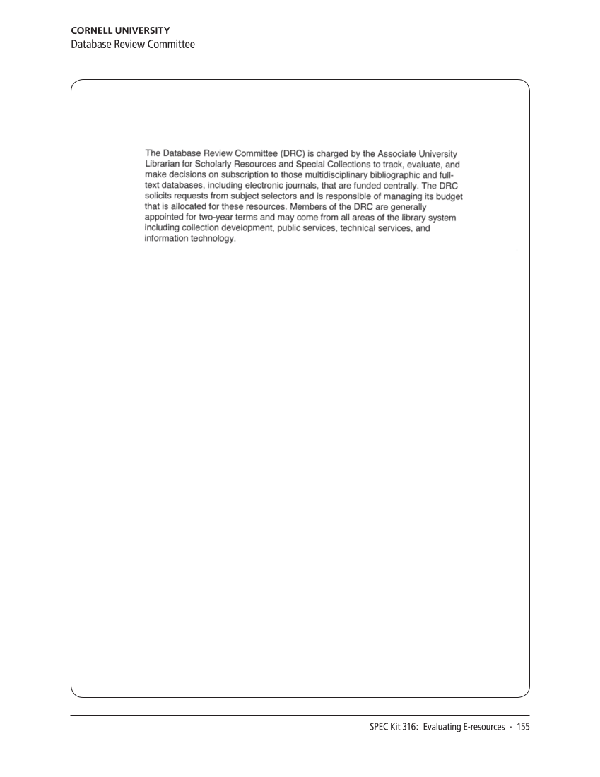 SPEC Kit 316: Evaluating E-resources (July 2010) page 155