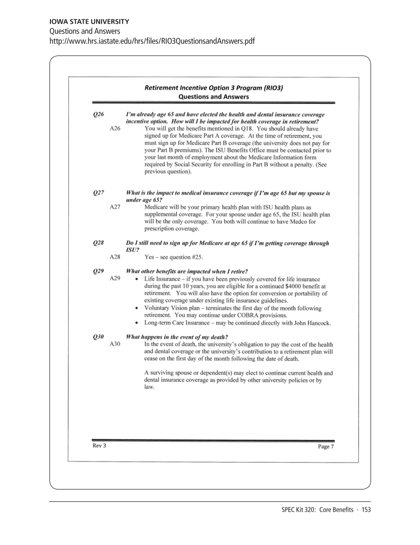 SPEC Kit 320: Core Benefits (November 2010) page 153