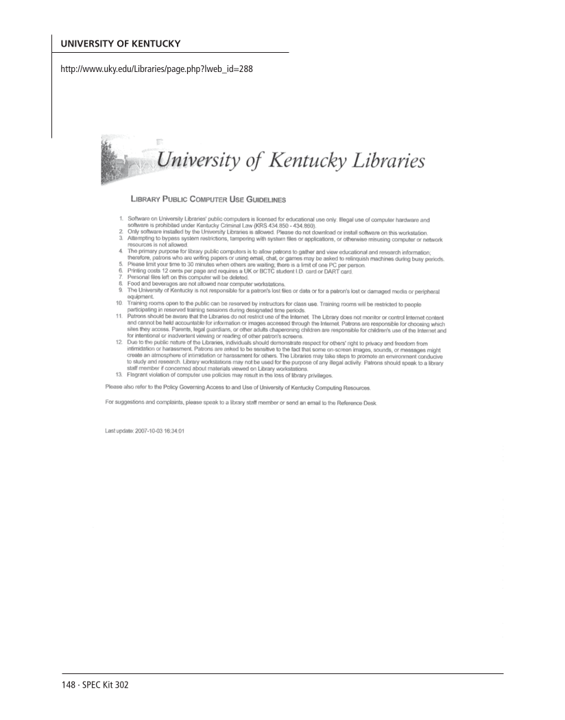 SPEC Kit 302: Managing Public Computing (November 2007) page 148