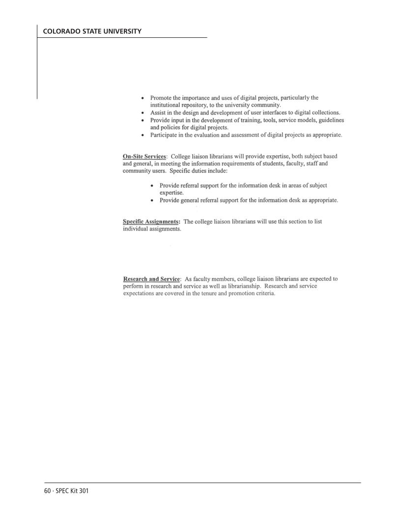 SPEC Kit 301: Liaison Services (October 2007) page 60