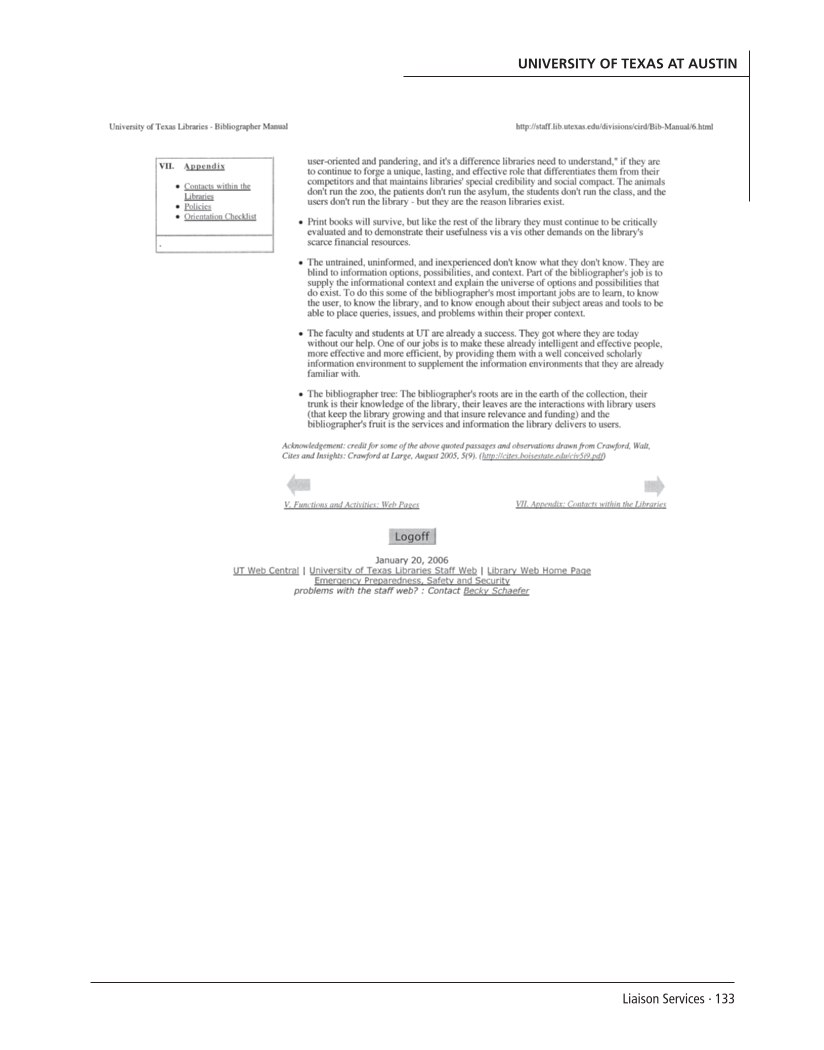 SPEC Kit 301: Liaison Services (October 2007) page 133