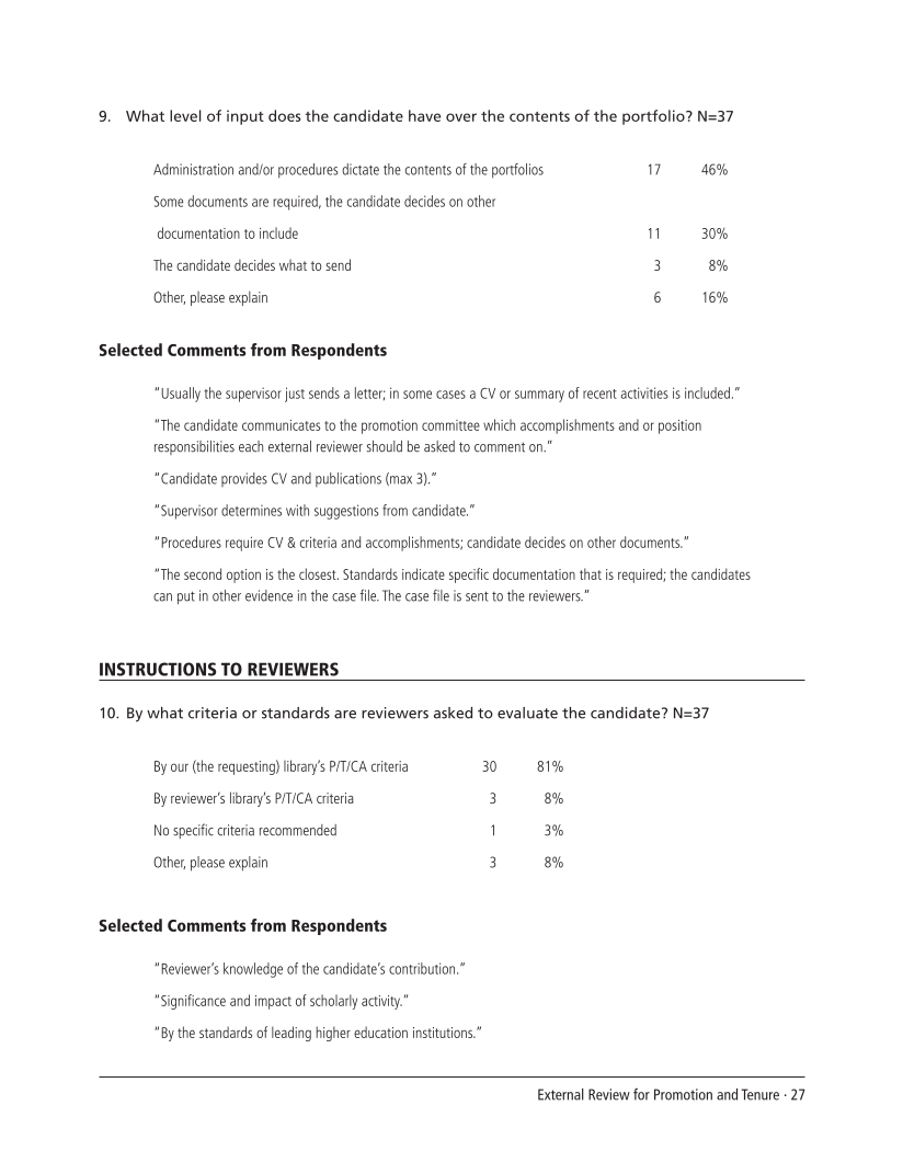 SPEC Kit 293: External Review for Promotion and Tenure (August 2006) page 27