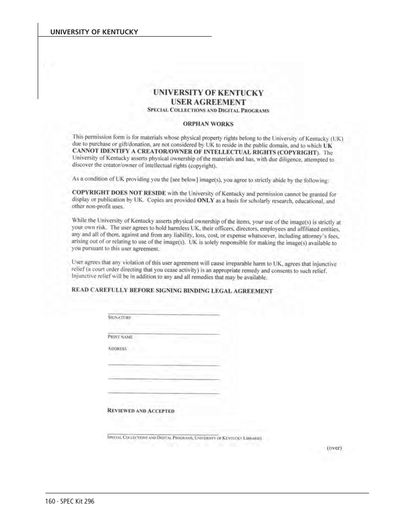 SPEC Kit 296: Public Services in Special Collections (November 2006) page 160