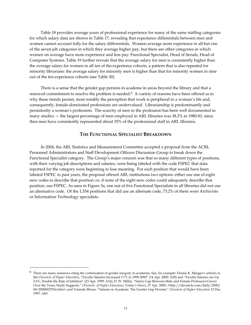 ARL Annual Salary Survey 2006–2007 page 11