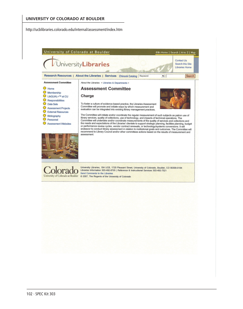 SPEC Kit 303: Library Assessment (December 2007) page 102
