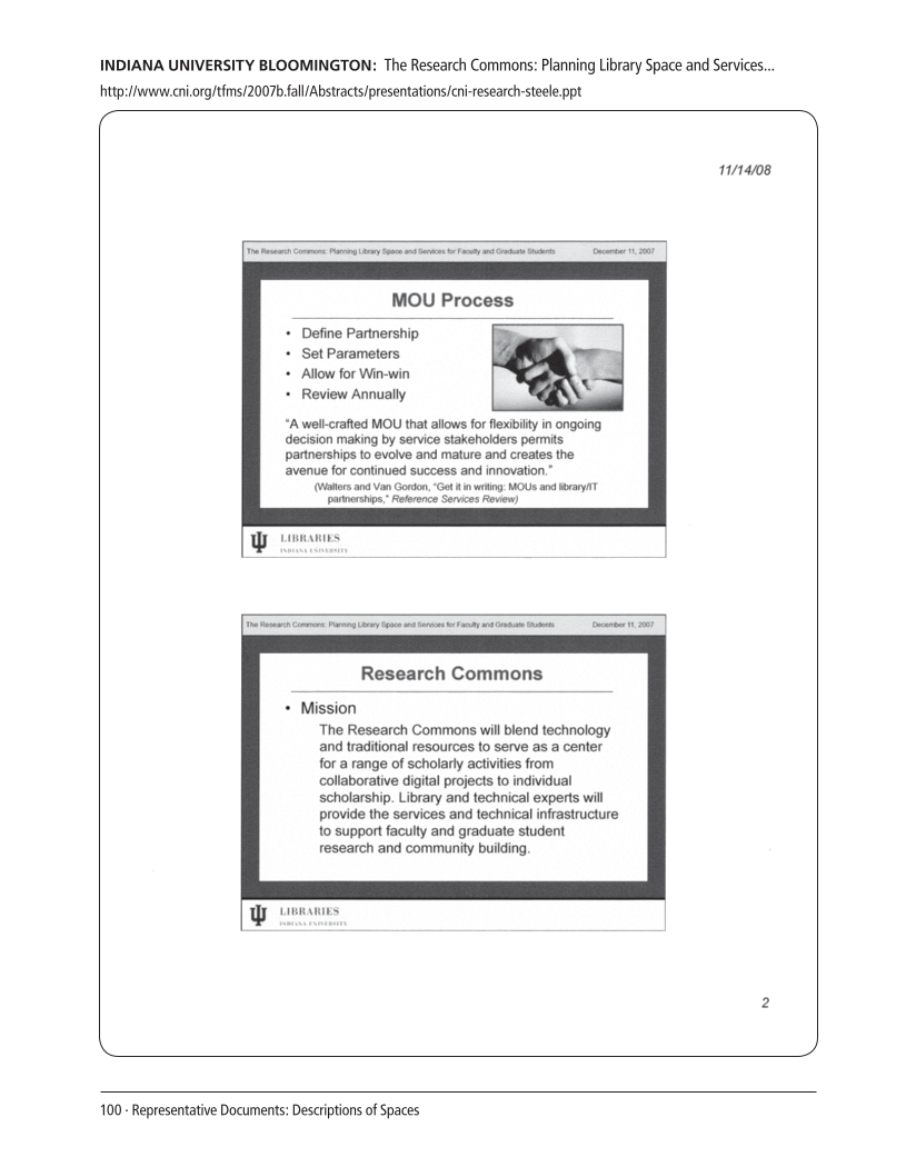 SPEC Kit 308: Graduate Student and Faculty Spaces and Services (November 2008) page 100