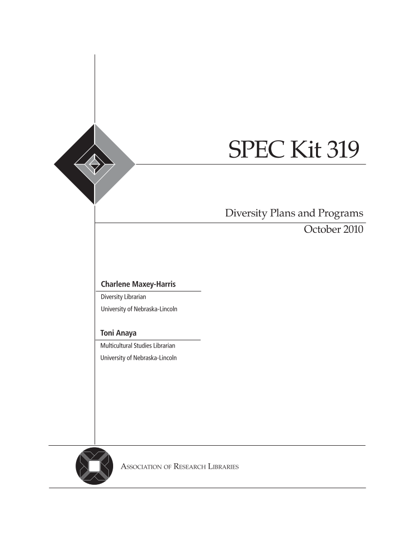 SPEC Kit 319: Diversity Plans and Programs (October 2010) page 3