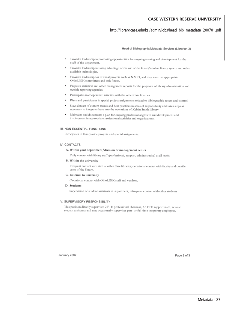 SPEC Kit 298: Metadata (July 2007) page 87