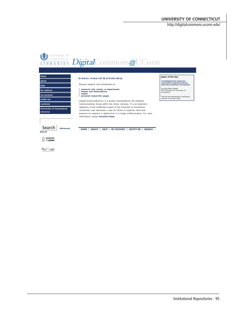 SPEC Kit 292: Institutional Repositories (July 2006) page 95