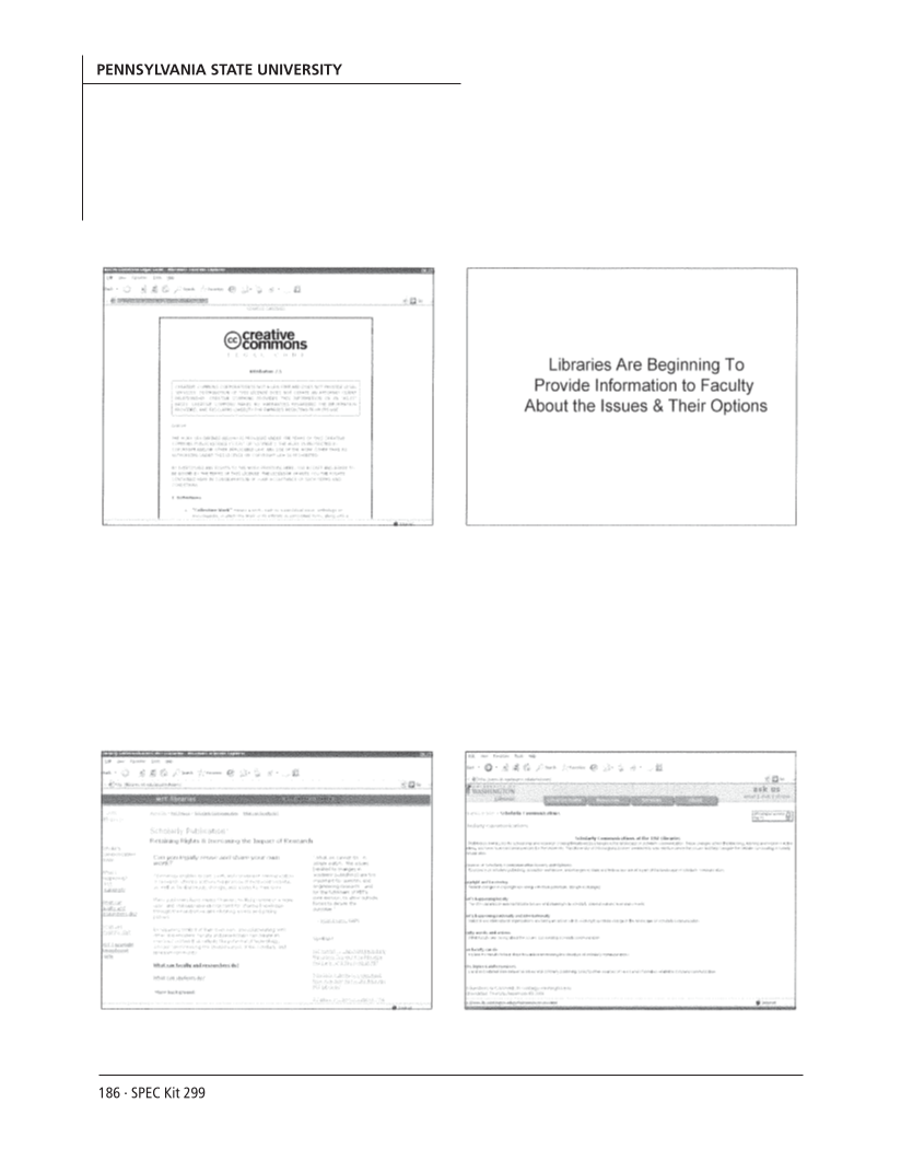 SPEC Kit 299: Scholarly Communication Education Initiatives (August 2007) page 186